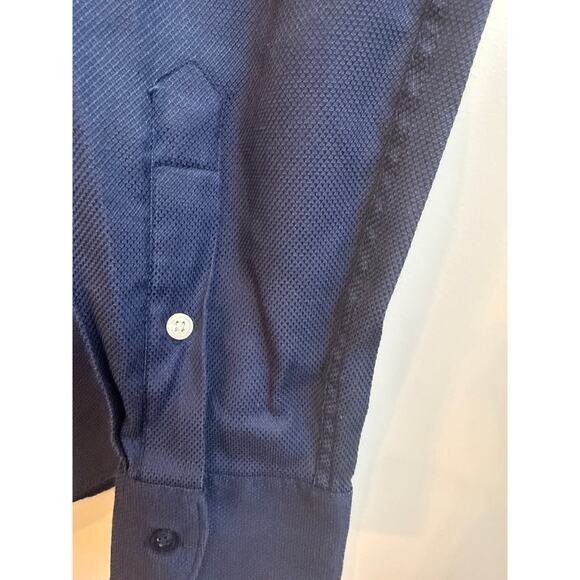 Zara Man Slim fit Dark Blue Collar Button Down Cotton Blend - Picture 6 of 7